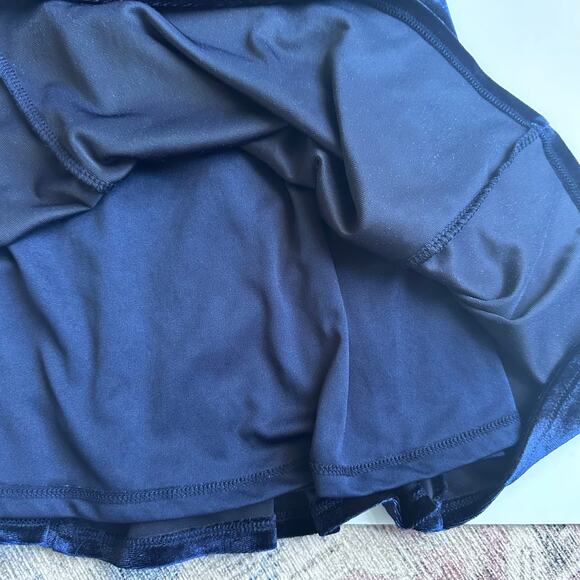 Zunie Velvet Flutter Mock Neck Dress - Picture 4 of 7